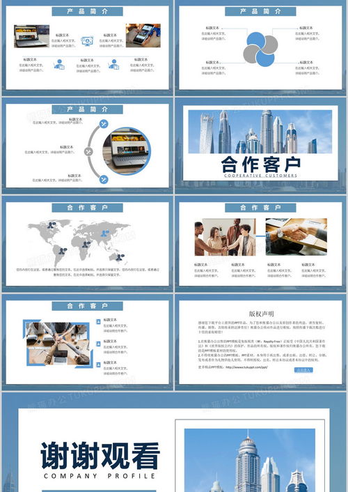 2020商务风公司简介PPT模板 助力专业商务信息咨询展示